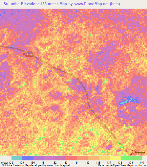 Sulutobe,Kazakhstan Elevation Map