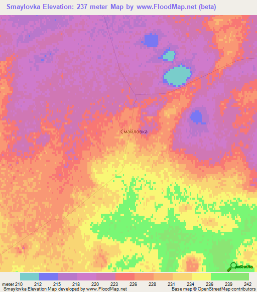 Smaylovka,Kazakhstan Elevation Map