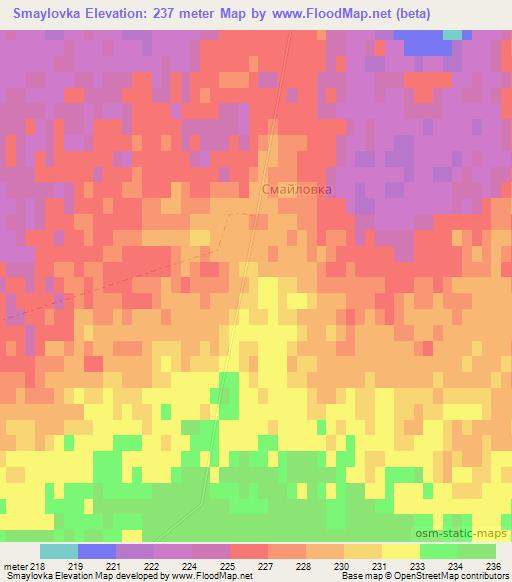 Smaylovka,Kazakhstan Elevation Map