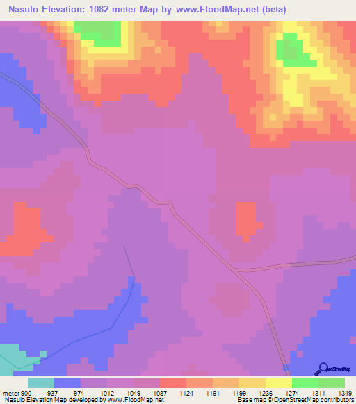 Nasulo,Tanzania Elevation Map