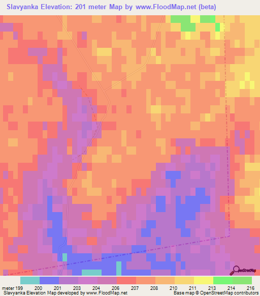 Slavyanka,Kazakhstan Elevation Map