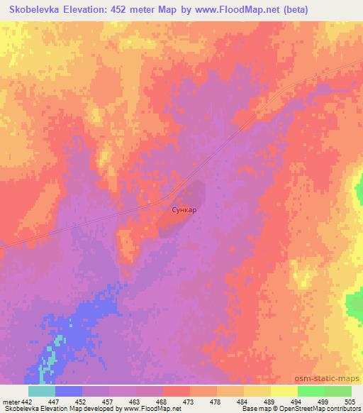 Skobelevka,Kazakhstan Elevation Map