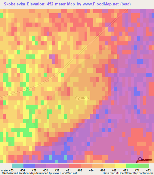 Skobelevka,Kazakhstan Elevation Map
