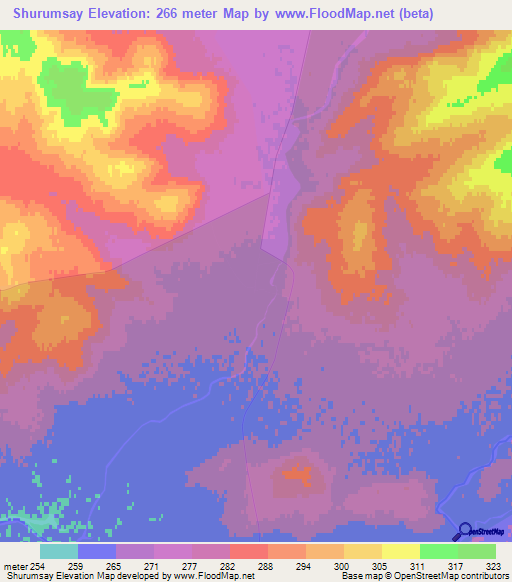 Shurumsay,Kazakhstan Elevation Map