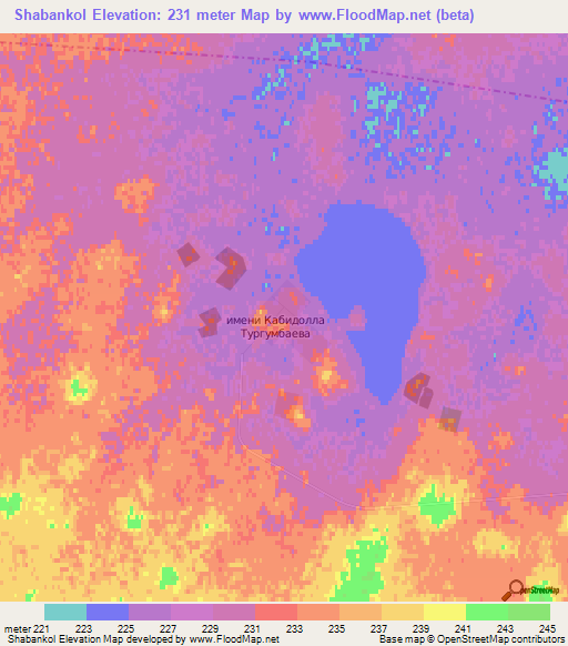 Shabankol,Kazakhstan Elevation Map
