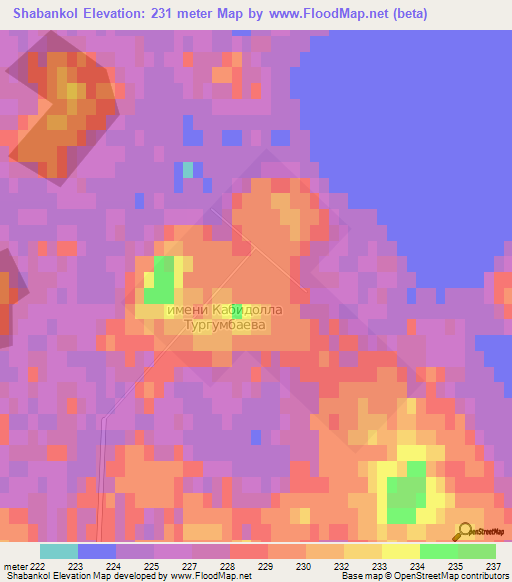 Shabankol,Kazakhstan Elevation Map