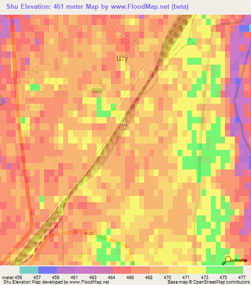Shu,Kazakhstan Elevation Map