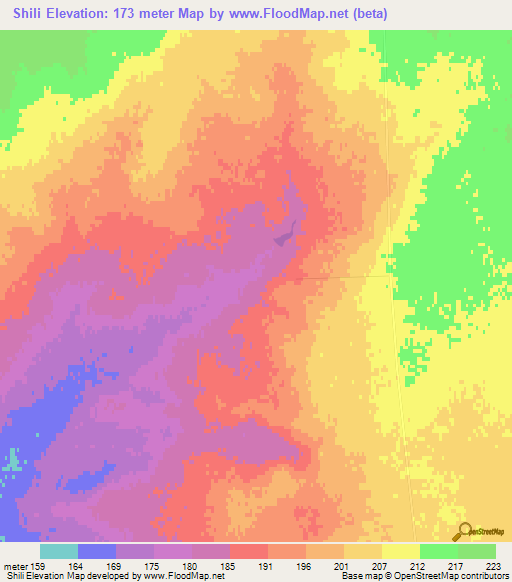 Shili,Kazakhstan Elevation Map