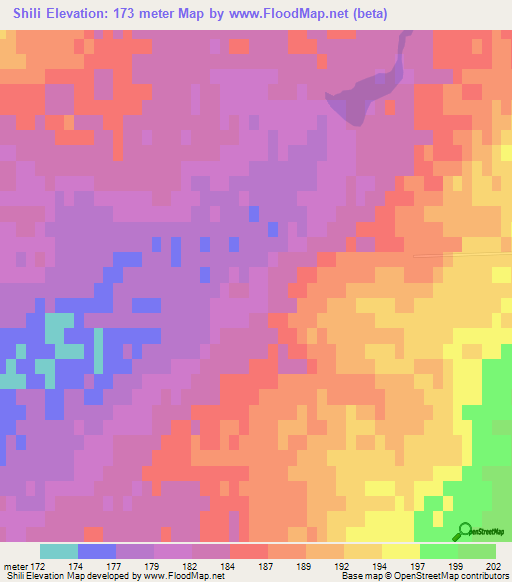 Shili,Kazakhstan Elevation Map