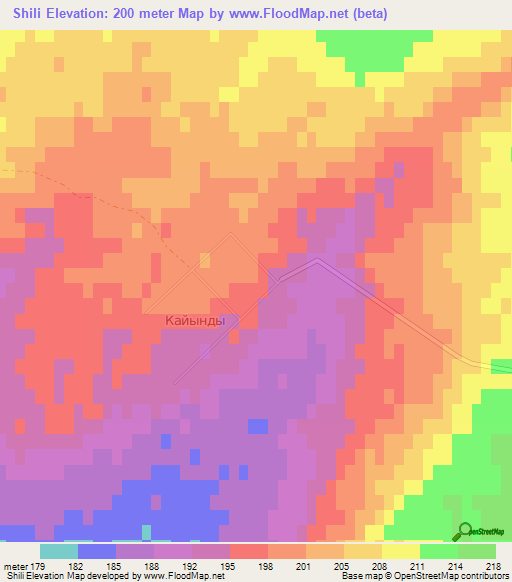 Shili,Kazakhstan Elevation Map