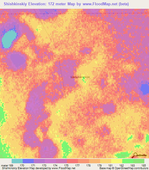 Shishkinskiy,Kazakhstan Elevation Map