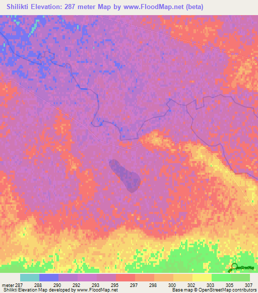 Shilikti,Kazakhstan Elevation Map