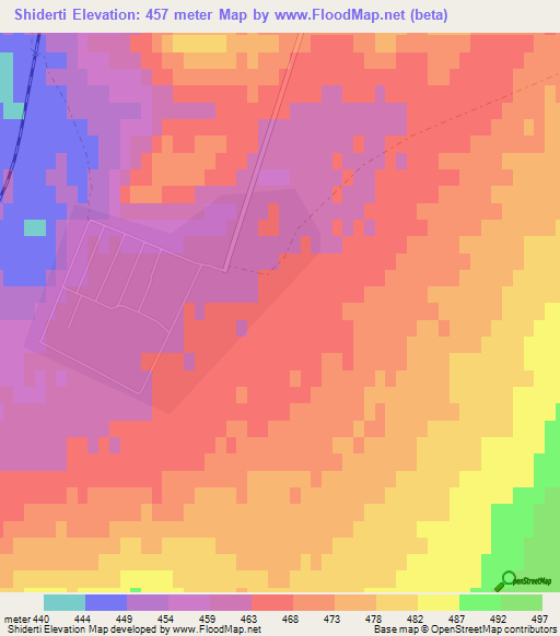 Shiderti,Kazakhstan Elevation Map