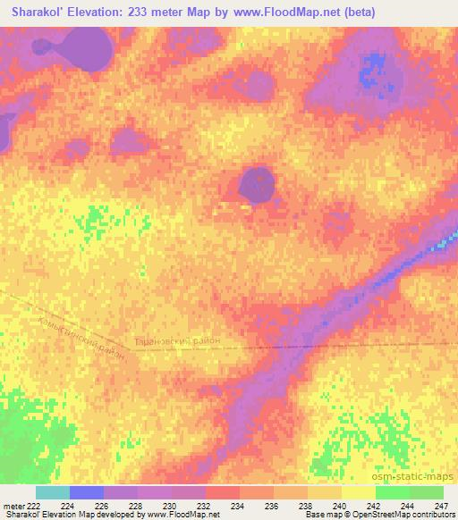 Sharakol',Kazakhstan Elevation Map