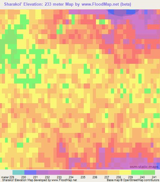 Sharakol',Kazakhstan Elevation Map