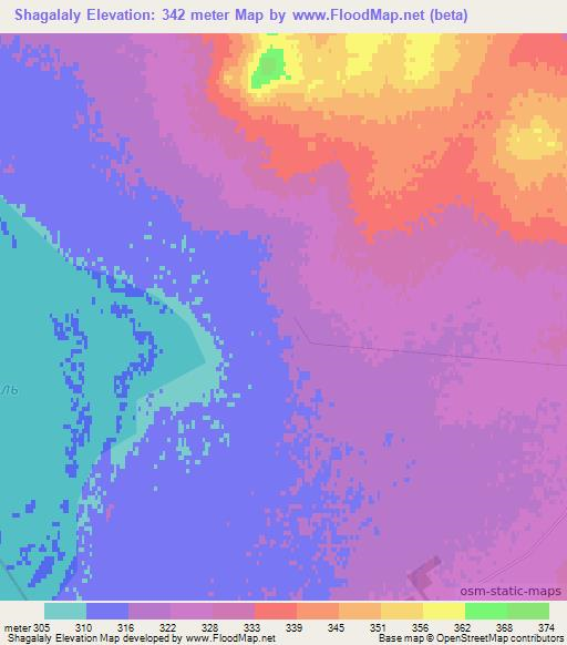 Shagalaly,Kazakhstan Elevation Map