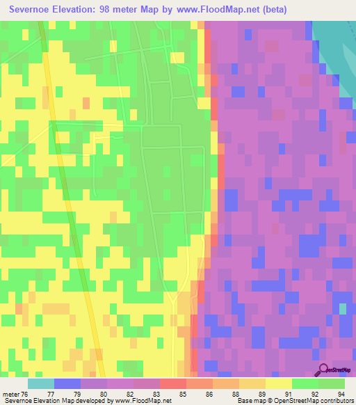 Severnoe,Kazakhstan Elevation Map