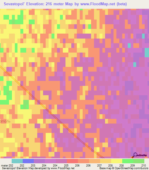 Sevastopol',Kazakhstan Elevation Map