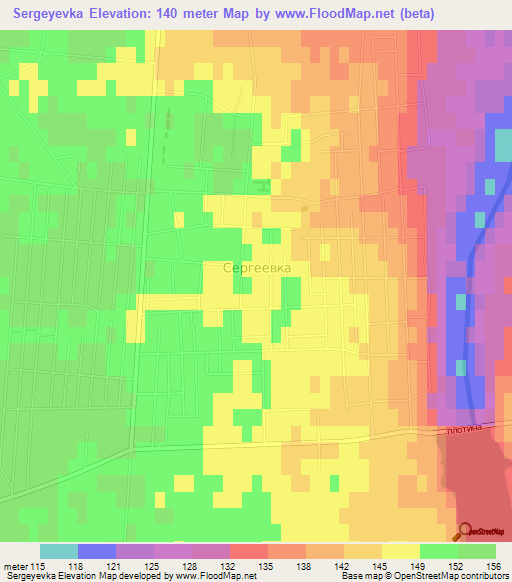 Sergeyevka,Kazakhstan Elevation Map