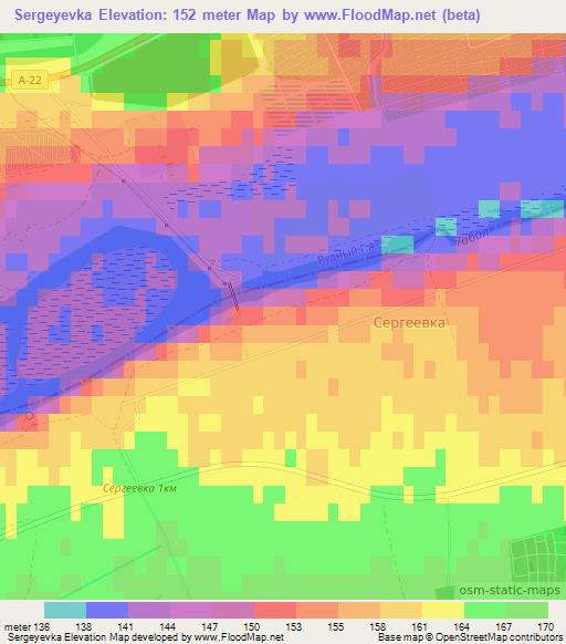 Sergeyevka,Kazakhstan Elevation Map