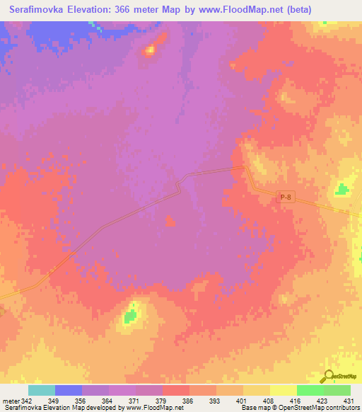 Serafimovka,Kazakhstan Elevation Map