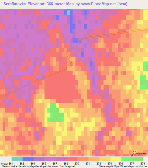 Serafimovka,Kazakhstan Elevation Map