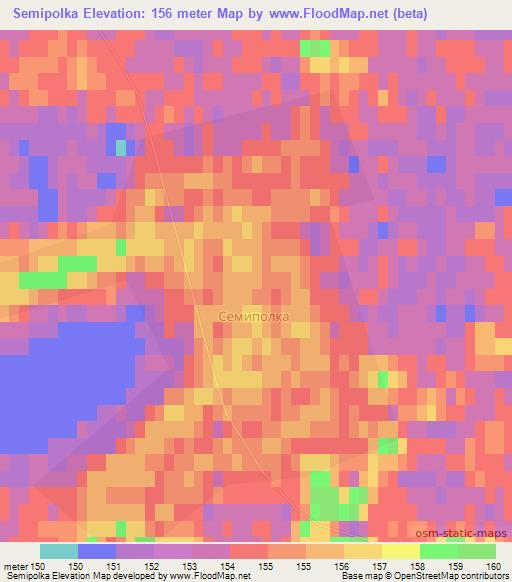 Semipolka,Kazakhstan Elevation Map
