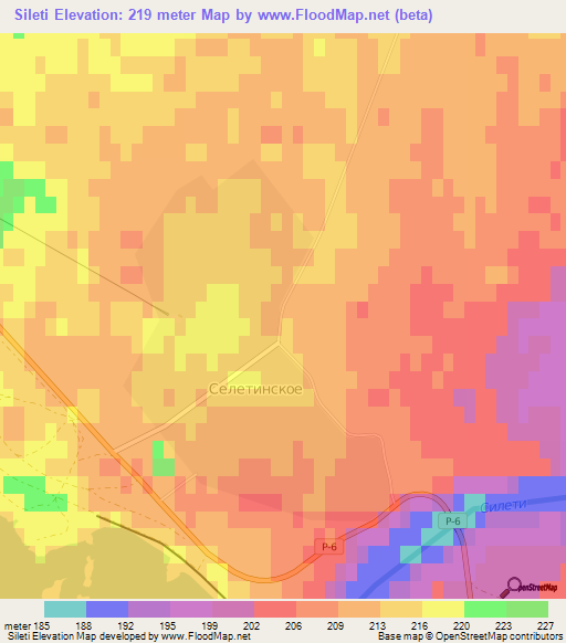 Sileti,Kazakhstan Elevation Map