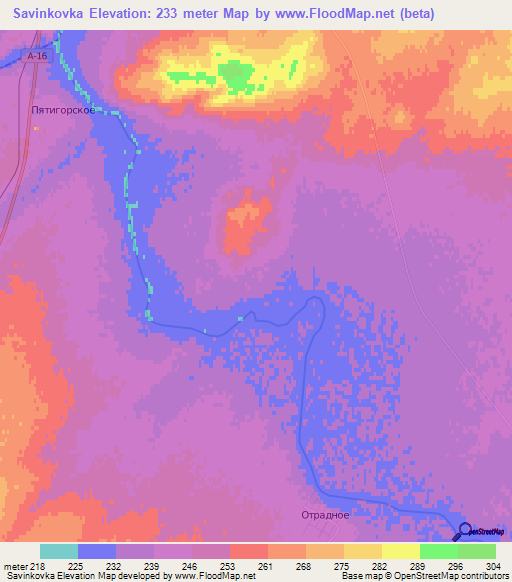 Savinkovka,Kazakhstan Elevation Map