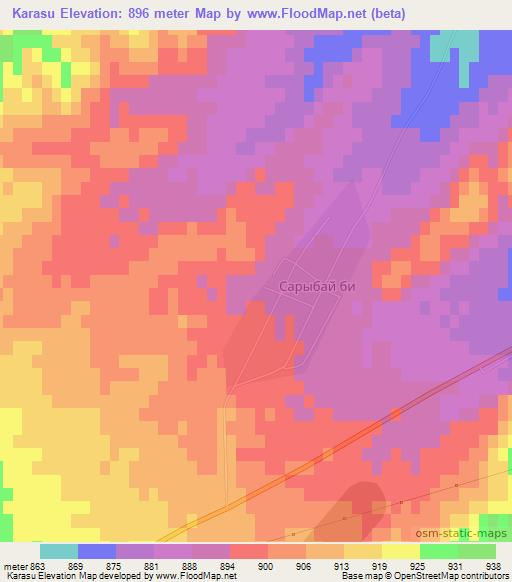 Karasu,Kazakhstan Elevation Map