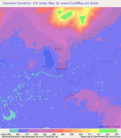 Samarka,Kazakhstan Elevation Map
