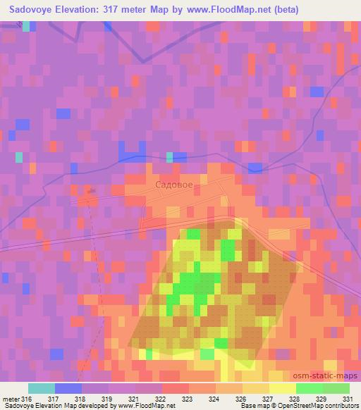 Sadovoye,Kazakhstan Elevation Map