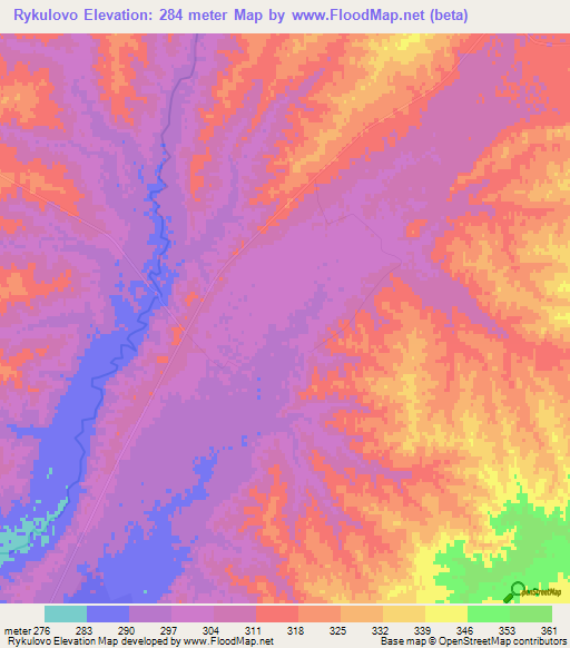 Rykulovo,Kazakhstan Elevation Map
