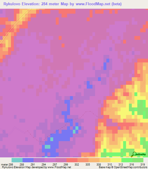 Rykulovo,Kazakhstan Elevation Map