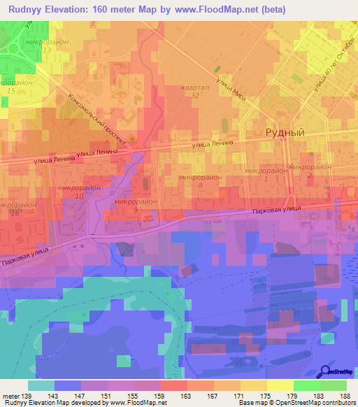 Rudnyy,Kazakhstan Elevation Map