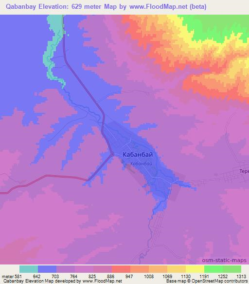 Qabanbay,Kazakhstan Elevation Map