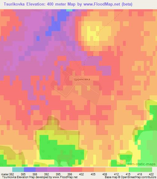 Tsurikovka,Kazakhstan Elevation Map