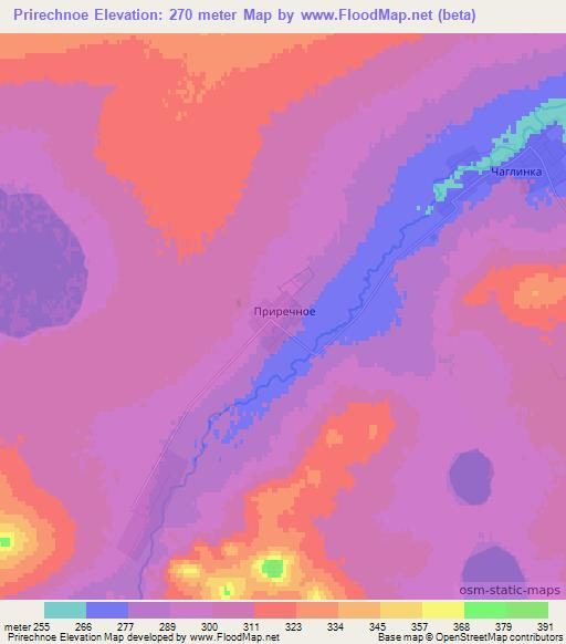 Prirechnoe,Kazakhstan Elevation Map