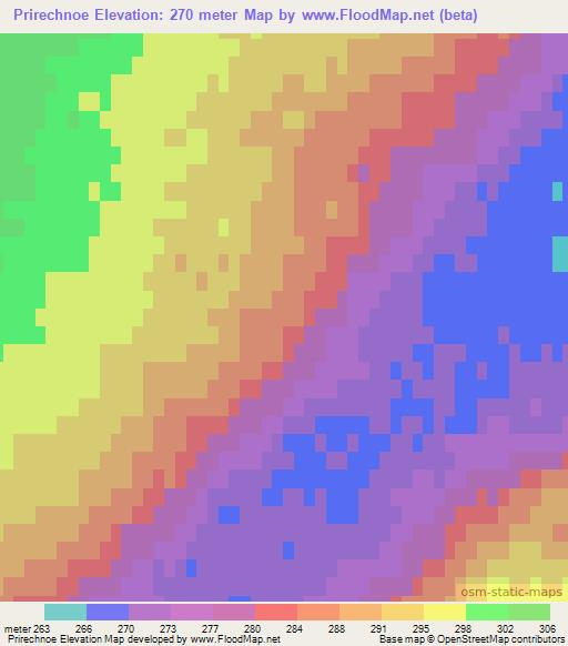 Prirechnoe,Kazakhstan Elevation Map
