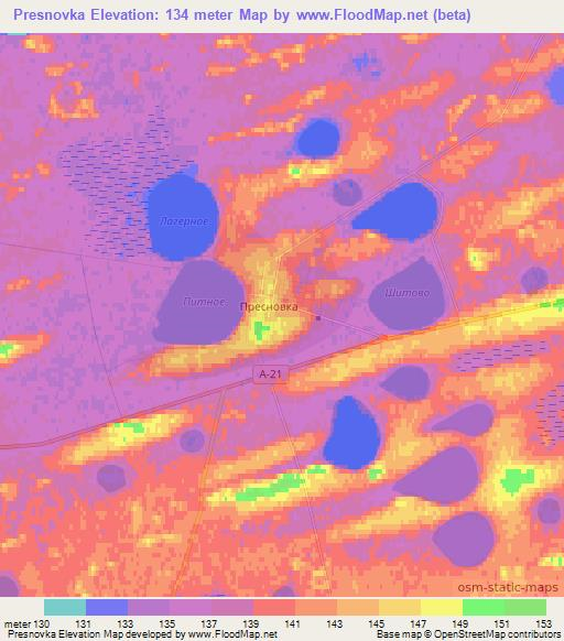 Presnovka,Kazakhstan Elevation Map
