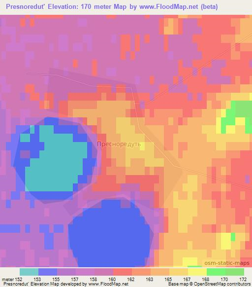 Presnoredut',Kazakhstan Elevation Map