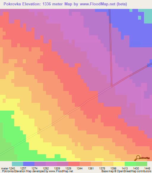 Pokrovka,Kazakhstan Elevation Map