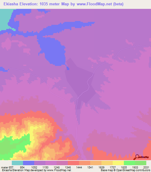 Ekiasha,Kazakhstan Elevation Map
