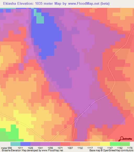 Ekiasha,Kazakhstan Elevation Map