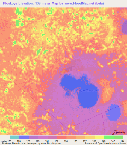 Ploskoye,Kazakhstan Elevation Map