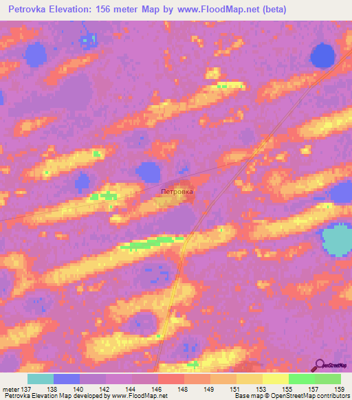 Petrovka,Kazakhstan Elevation Map