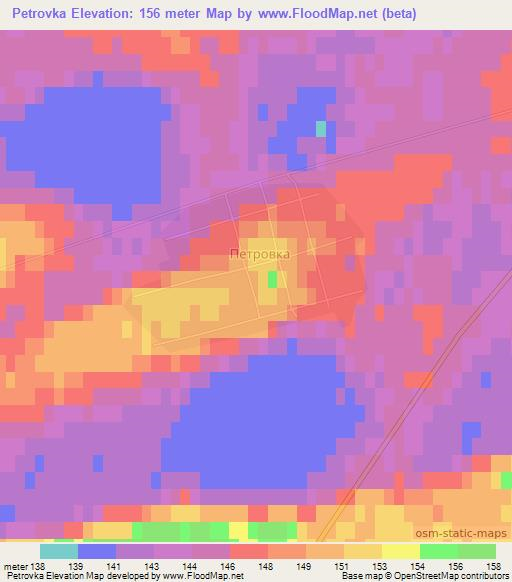 Petrovka,Kazakhstan Elevation Map