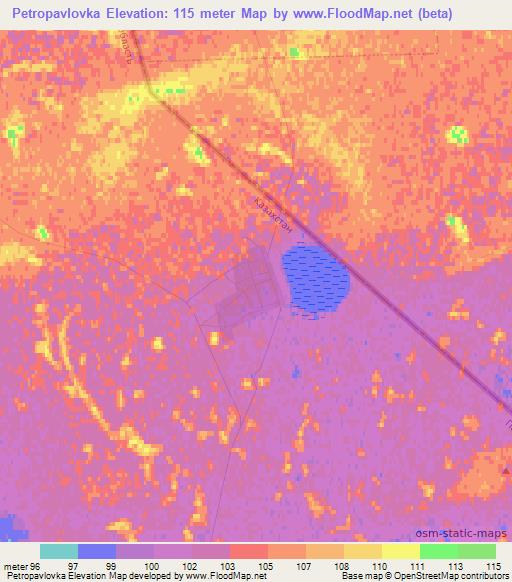 Petropavlovka,Kazakhstan Elevation Map