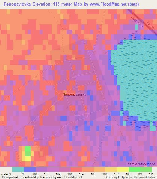 Petropavlovka,Kazakhstan Elevation Map