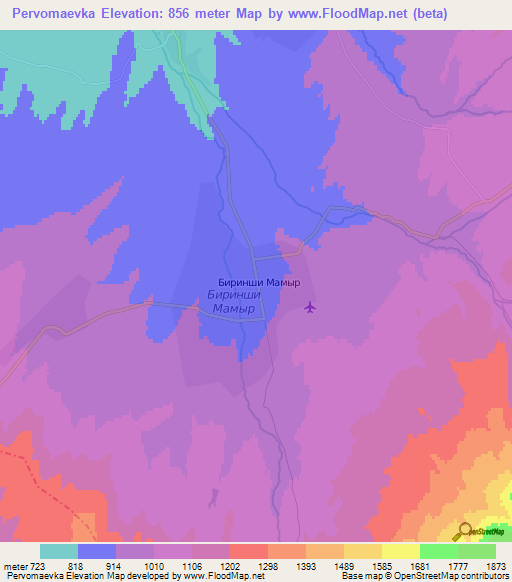 Pervomaevka,Kazakhstan Elevation Map
